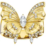Thomas Sabo Fingerring Butterfly Paradise Cocktail-Ring - Schmetterling-Design, mit Zirkonia (synth) gelb|goldfarben 60
