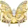 Thomas Sabo Fingerring Butterfly Paradise Cocktail-Ring - Schmetterling-Design, mit Zirkonia (synth) gelb|goldfarben 60