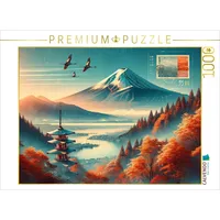 Calvendo Puzzle Herbstliche Harmonie am Fuji: Ein AI-generiertes Meisterwerk