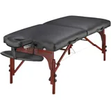 Master Massage 71cm Montclair Mobil Massageliege Klappbar Massagebett Massagebank Kosmetikliege Portable Beauty Bed Holzfüße Paket Schwarz