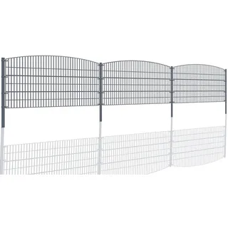 Aileenstore Gartenzaun Mattenzaun Doppelstabmattenzaun Anthrazit Grau Rund
