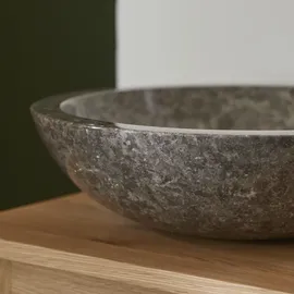 Tikamoon Waschbecken aus grauem Marmor Calypso grey