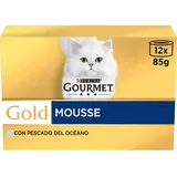 Purina Gold Gourmet Mousse Katzenfutter Meeresfrüchte 12x85g 12 Einheiten - Multicolor - One Size