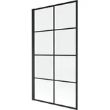 Mexen Alex Badezimmerparavent 1-flügelig 70 x 140 cm, schwarzes Karo fix - 893-070-000-70-77