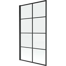 Mexen Alex Badezimmerparavent 1-flügelig 70 x 140 cm, schwarzes Karo fix - 893-070-000-70-77