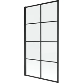 Mexen Alex Badezimmerparavent 1-flügelig 70 x 140 cm, schwarzes Karo fix - 893-070-000-70-77