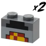 2x LEGO 3004pb162 • lit forge • Schmiede • Brick 1x2 • Minecraft