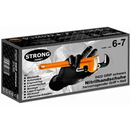 strongHand Nitrilhandschuhe Nitril Handschuhe 0422 Grip schwarz (S (7))