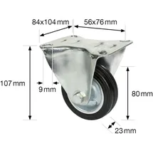 wagner® design yourself Transportgeräte-Bockrolle RO 8184 300 kg Silber