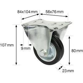 wagner® design yourself Transportgeräte-Bockrolle RO 8184 300 kg Silber
