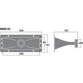 Monacor MHD-55 Hornhochtöner 55 Watt 8 Ohm