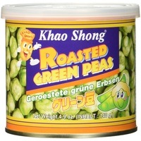 Khao Shong Geröstete grüne Erbsen mit Wasabi, knackige Erbsen im scharfen Teigmantel, fettärmere Alternative zu Nüssen, mittlere Schärfe, 1 x 140 g Dose | 140g (1er Pack)