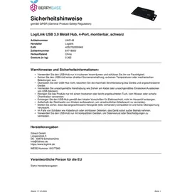 Logilink USB 3.0 Hub 4-Port Metall