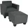 Mendler Modular Sessel Loungesessel mit Ottomane Lyon Kunstleder 58 x 76 x 0 cm Grau