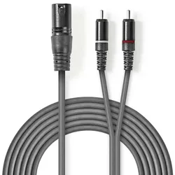 NEDIS XLR-Audiokabel XLR 3-Pin Stecker / RCA Stecker 3m