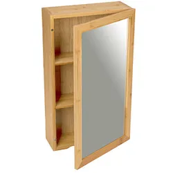 WENKO Spiegelschrank Bambusa braun 35,0 x 15,0 x 60,0 cm