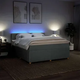 vidaXL Boxspringbett 180 x 200 cm Dunkelgrau