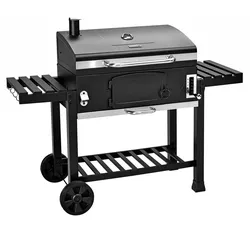 TAINO HERO XXL Set Smoker BBQ Grillwagen Holzkohlegrill Grill Räucherofen Haube