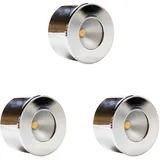 Kalb Material Für Möbel LED Unterbauleuchte, Mini-Star, chrom, warmweiss, 3er SET