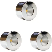 Kalb Material Für Möbel LED Unterbauleuchte, Mini-Star, chrom, warmweiss, 3er SET