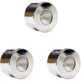 Kalb Material Für Möbel LED Unterbauleuchte, Mini-Star, chrom, warmweiss, 3er SET