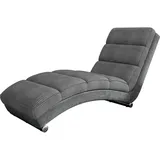Mirjan24 Sessel Holiday Cord 62 x 84 x 180 cm Grau mit Hocker