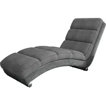 Mirjan24 Sessel Holiday Cord 62 x 84 x 180 cm Grau mit Hocker