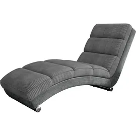 Mirjan24 Sessel Holiday Cord 62 x 84 x 180 cm Grau mit Hocker