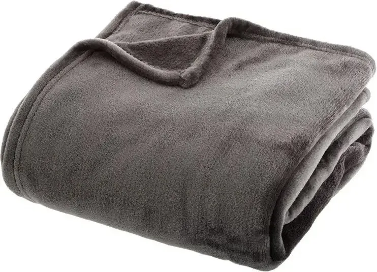 Dunkelgraue Flanell-Decke 130x180cm