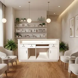 360Home Salon Empfangstisch Theke Tresen Kasse Laden Beige