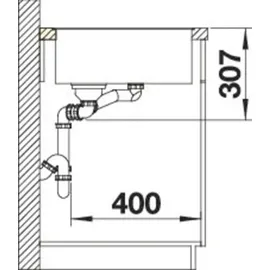 Blanco Axia III 6 S-F links Flächenbündig vulkangrau Excenterbetätigung 990 x 500 mm