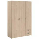 furn.design Kleiderschrank Enjour in Eiche 3-türig 120 cm - 2 Jahre Gewährleistung - mind. 14 Tage Rückgaberecht - Braun