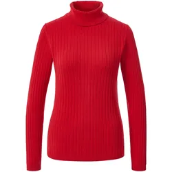 Tchibo - Gerippter Rollkragenpullover - Damen - Gr. M - rot