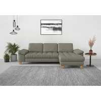 sit&more Ecksofa SIT & MORE "Westham L-Form", grau, B:275cm H:88cm T:172cm, 100% Polyester, Sofas, Ecksofa, mit Recamiere, mit oder ohne Bettfunktion, Bettkasten, Füße Eiche