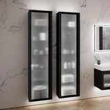 neoro n80 albus Hochschrank B: 50 H: 200 cm, 1 Tür, mit profilierter Glasfront auf Aluminiumrahmen, BN0460PG,