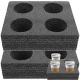 HiyyFloy Flaschenträger Für Kaffeetassen Zum Mitnehmen, 2 Stück, Schwarzer Getränkehalter Aus Schaumstoff, Getränketräger Für Heiße Oder Kalte Getränke, Getränketräger Für Den Paketservice,