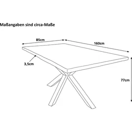 sam möbel gmbh Baumkante 160 x 77 x 85 cm honigfarben