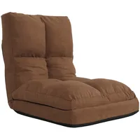 Mendler Schlafsessel HWC-N45 Samt 54 x 58 x 0 cm Braun mit Kissen und Rollen