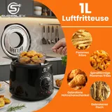 SUPERLEX 1L Elektrische Mini-Fritteuse - Sichtfenster Kochkorb Öl-Friteuse Chip