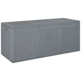 vidaXL Gartenbox Grau PP Rattan 270 L