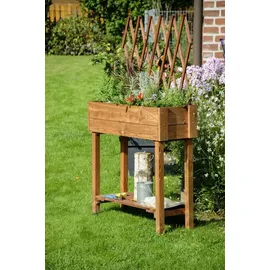 Dobar Hochbeet mit Rankhilfe 79 x 28,5 x 130 cm braun