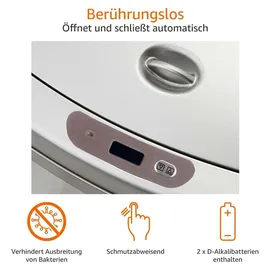 Amazon Basics Mülleimer 50 l Silber