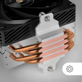 Mars Gaming MCPU-X4, CPU Kühler 230W TDP, 4x Heatpipes HCT Neue Generation, PWM Lüfter SI Extreme-Silence 120mm, Ausbalancierter Kupferkern, Universelle Kompatibilität Intel und AMD, Schwarz
