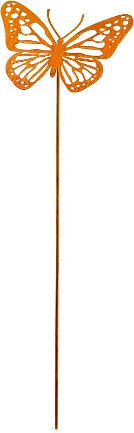 Schmetterling Metall 19,5x77cm am Stab  - rost