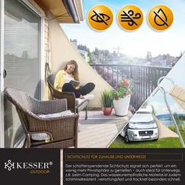 Kesser KESSER® Sonnensegel Sonnenschutz Windschutz HDPE Gewebe wasserabweisend & windabweisend 5-Fach quer vernäht robust & stabil Schattenspender Garten Balkon Terrasse