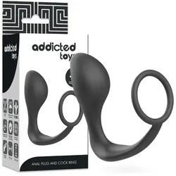 Analplug schwarz silikon mit cockring addicted toys