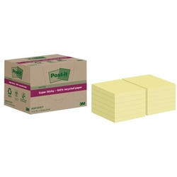 Post-it Super Sticky Recycling 12er-Pack Haftnotizblock »Super Sticky Recycling Notes« 7,6 x 7,6 cm gelb