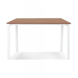 Besprechungstisch Quadratisch aus Holz Metall  Konferenztisch mit Walnussoptik  Bürobank AMADEUS SQUARE für Meetings  Kadima Design
