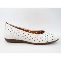Gabor Damen Klassische Ballerinas, Frauen Flats,Slip-ons,klassisch elegant,Ballerinen,Halbschuhe,Sommerschuhe,Slipper,flach,Weiss,40 EU /