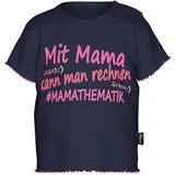 TRIGEMA T-Shirt "TRIGEMA T-Shirt mit lustigem Spruch-Print", Mädchen, Gr. 68, blau (navy), Feinripp, 100% Baumwolle (Bio-Baumwolle kbA), Basic, Rundhals, Shirts T-Shirt